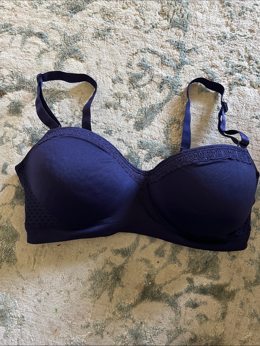 Hanes Navy Lace-Trim Everyday Bra